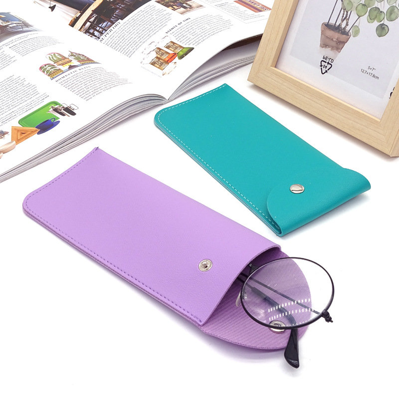 30g Weight Glasses Pouch Classification Pu Leather Material Solid Color Pattern Women's Gender Simple Style Style Simple Style Solid Color Pu Leather Women's Glasses Pouch 2