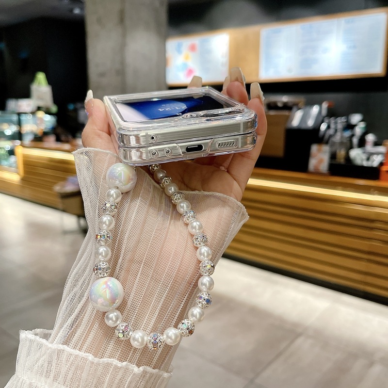 Samsung Galaxy ZFlip 7/6/5/4/3 新型シェル柄DIYハートブレスレット携帯電話ケースに適用|undefined