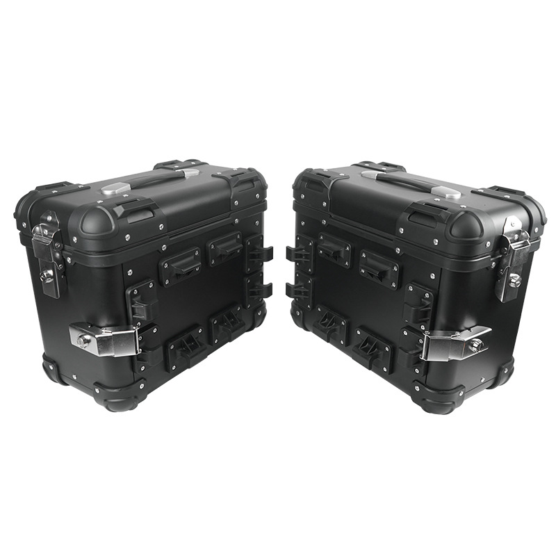 Manufacturer Wholesale Electric Vehicle Motorcycle Rounded Corner Side Box Motorcycle Universal Aluminum Alloy Side Box Side-Mounted Box
