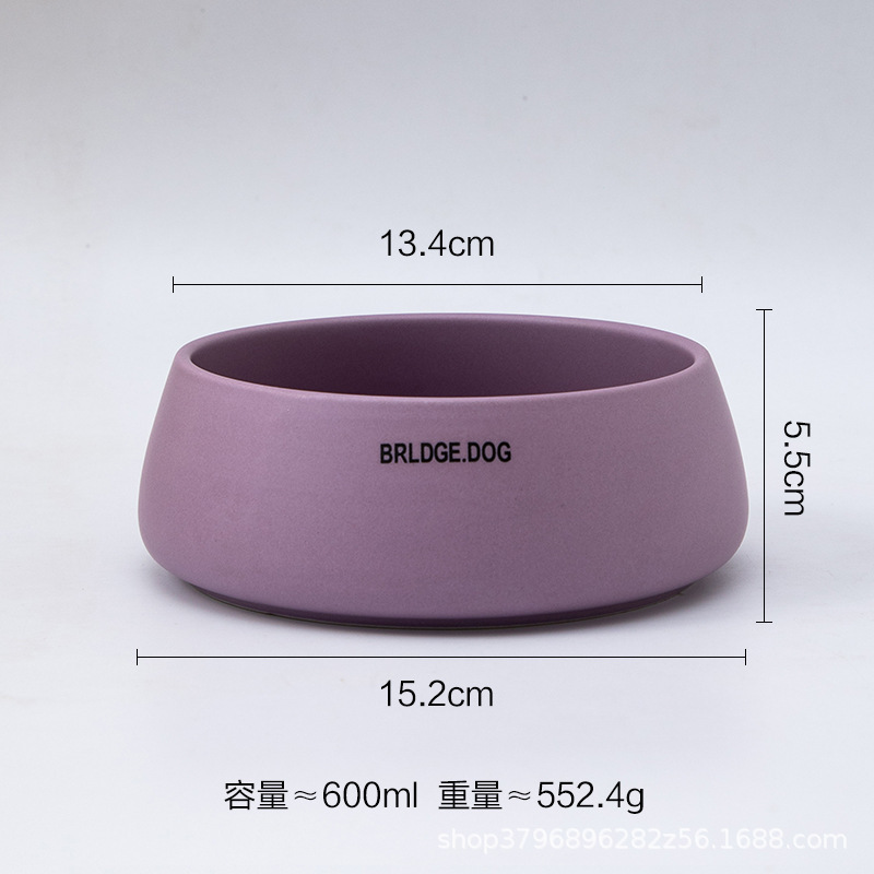 BRCLBE DOG宠物陶瓷收口食盆防黑下巴狗狗碗家用水碗防溅易清洗|undefined