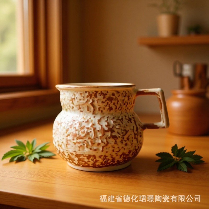 Conjunto de tazas de café de lavado de mano 2025 nuevo vintage taza de cerámica marca taza de lavado de mano taza de café set de cafetera