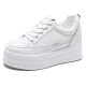 Genuine Leather White Shoes Women's Inner Height Increase Thick Sole Height Increase All-match Online Red Platform Shoes Student Shoes Travel Sports Casual Shoes