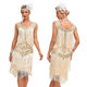 European and American 1920 vintage Gatsby ball gown dance skirt round neck sequined beaded embroidered tassel vest plus size dress