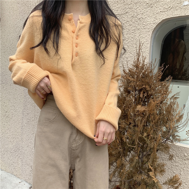 软奶蓝毛衣女秋冬2025新款韩版宽松打底套头百搭长袖针织上衣批发|undefined