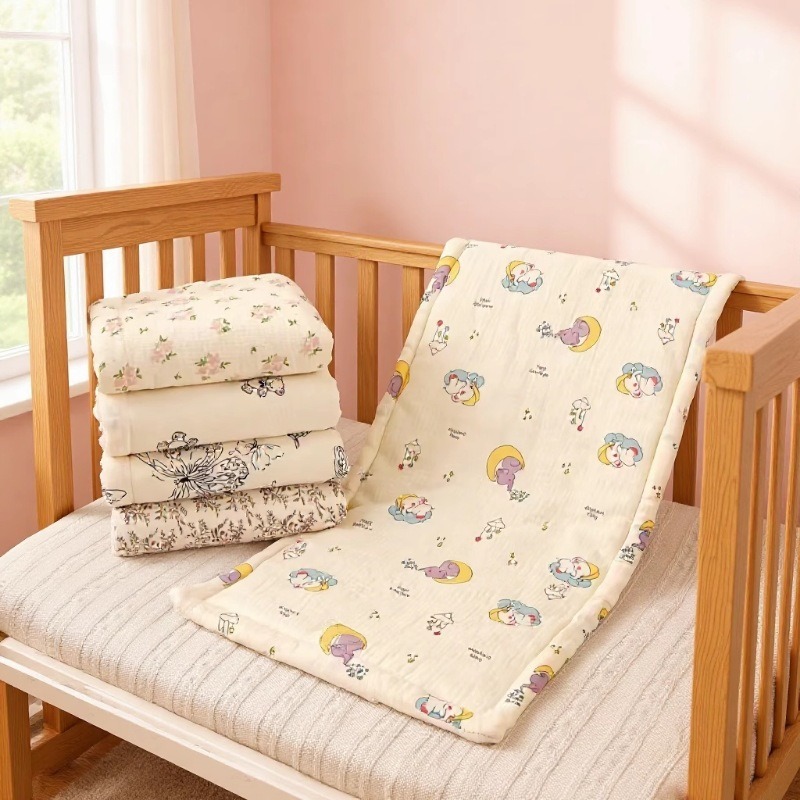 ✪ Baby Stroller Mat Soft Thickened Cushion Warm Cotton Mattress Gauze Bean Velvet Baby Mattress Cotton Pad Batch