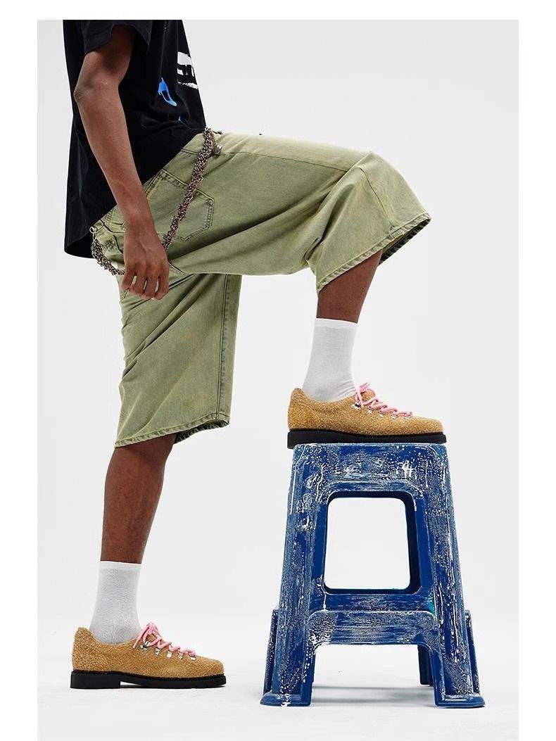 ShoeVault Casual Hiking Derby Men, Street Suede Trendy Men's Shoes, British Style 2025 New Round Toe Leather Shoes For Men_voghion.com