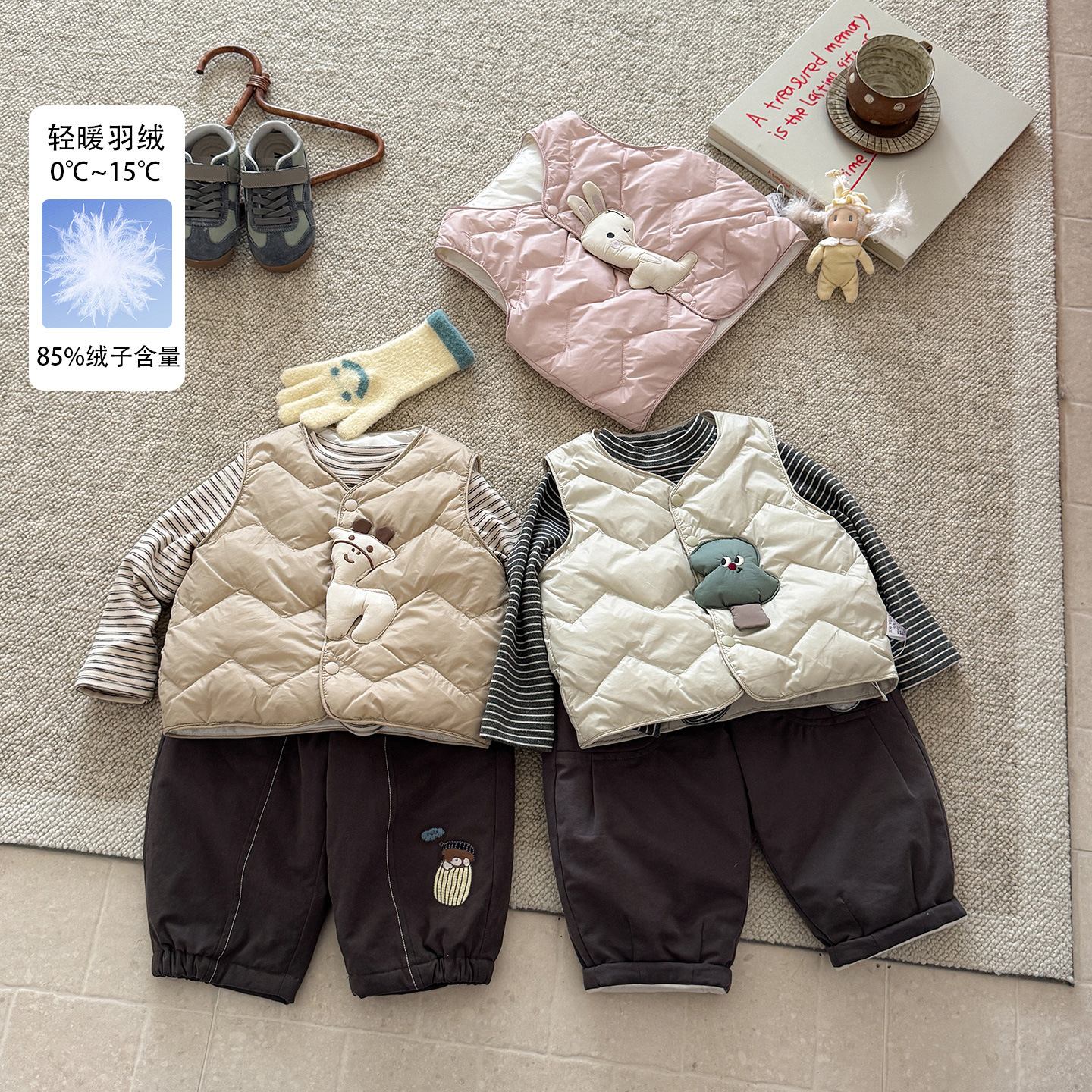 Infant Lightweight Down Vest 2026 Autumn/Winter New Style Boys and Girls Warm Vest Toddler Outerwear Versatile Top