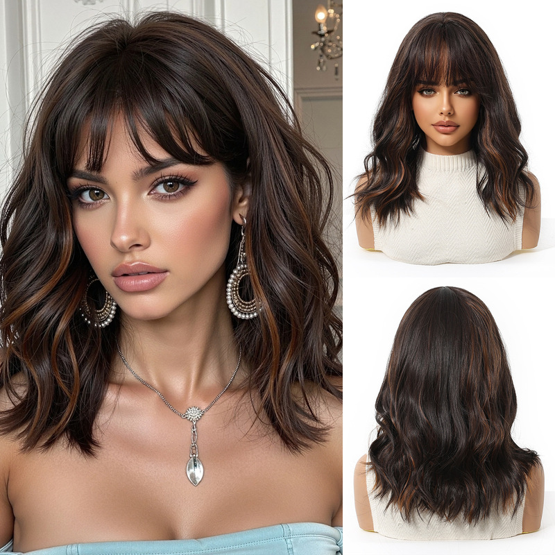 Cross-Border European and American Style Short Curly Hair Wigs for Women, Fashionable New Full Headband Style, Age-Reducing Bob Full Headband Wigs Cross-Border European and American Style Short Curly Hair Wigs for Women, Fashionable New Full Headband Style, Age-Reducing Bob Full Headband Wigs
