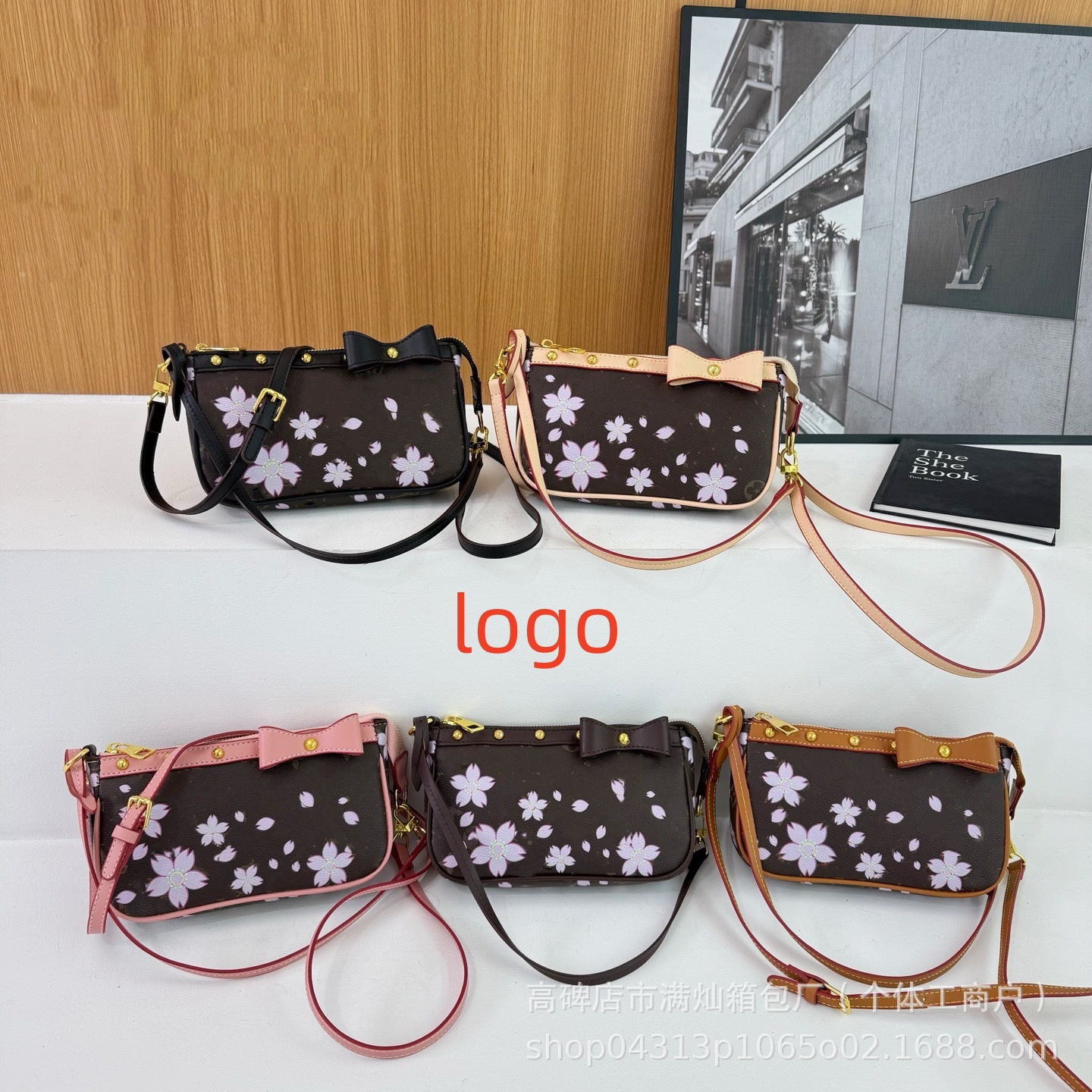 Cross-border Foreign Trade 25 Donkey Home New Flower Joint Mahjong Bag Underarm Bag Shoulder Crossbody Small Square Bag All-match Bag