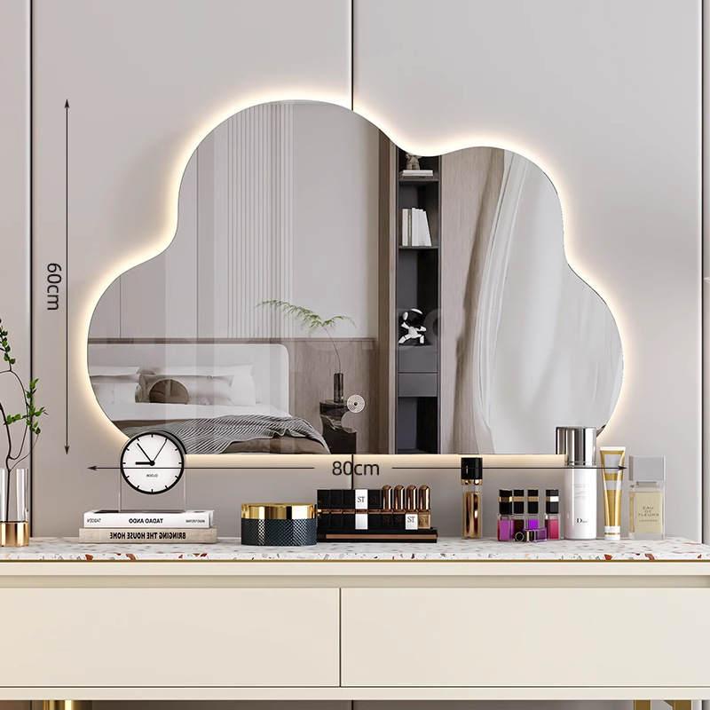 Espejo de maquillaje de nube 2025 nuevo espejo tocador dormitorio escritorio pared colgante led inteligente espejo de tocador con luz