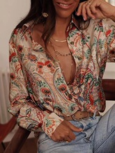 E 61348 Printed Collar Long Sleeve Shirt ӡ���������