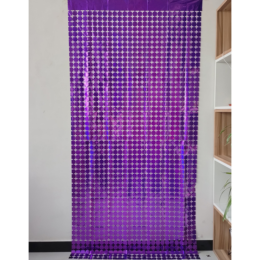 Cortina de seda de lluvia nueva decoración del partido pequeña cortina cuadrada transfronteriza escena diseño fiesta suministros Golden Laser cortina cuadrada