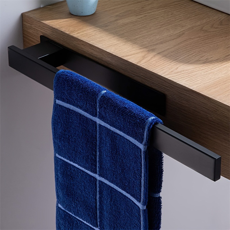 Cross-Border Stainless Steel Towel Rack Toilet Bathroom Towel Bar Black Paint Bathroom Wall-Mounted Towel Rack Storage Rack