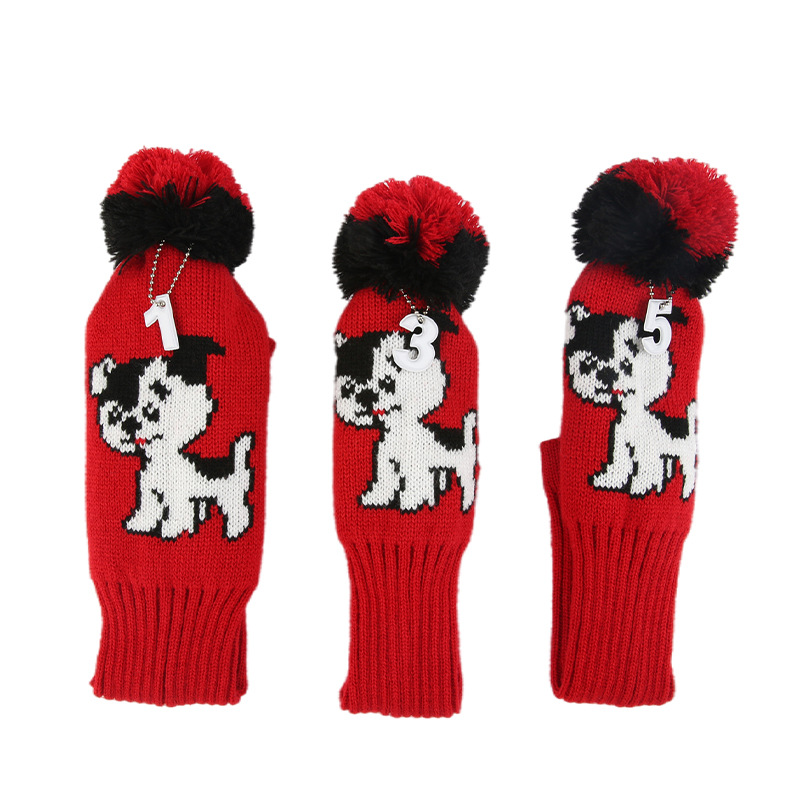 2024 nueva temporada de golf de lana de punto putter cubierta de poste de madera cubierta N ° 1 N ° 3 N ° 5 cubierta del club cubierta de la cabeza del polo