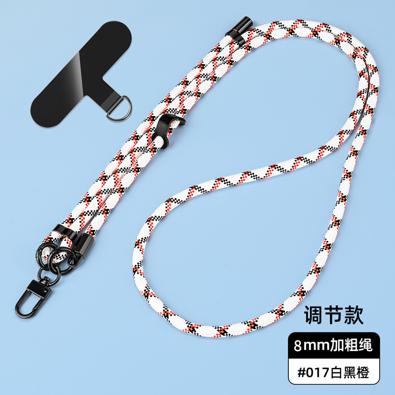 Cordón para teléfono móvil de 8mm, cuello colgante, mensajero, muñeca, eslinga de nailon resistente, cuerda anti-pérdida, longitud ajustable, espalda