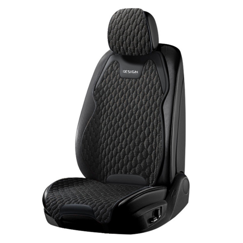 Car Seat Cushion, Universal for All Seasons, Fully Enclosed, Ventilated and Breathable, Made of Cotton and Linen Material, Car Cushion, Cotton and Linen Seat Cushion for Car