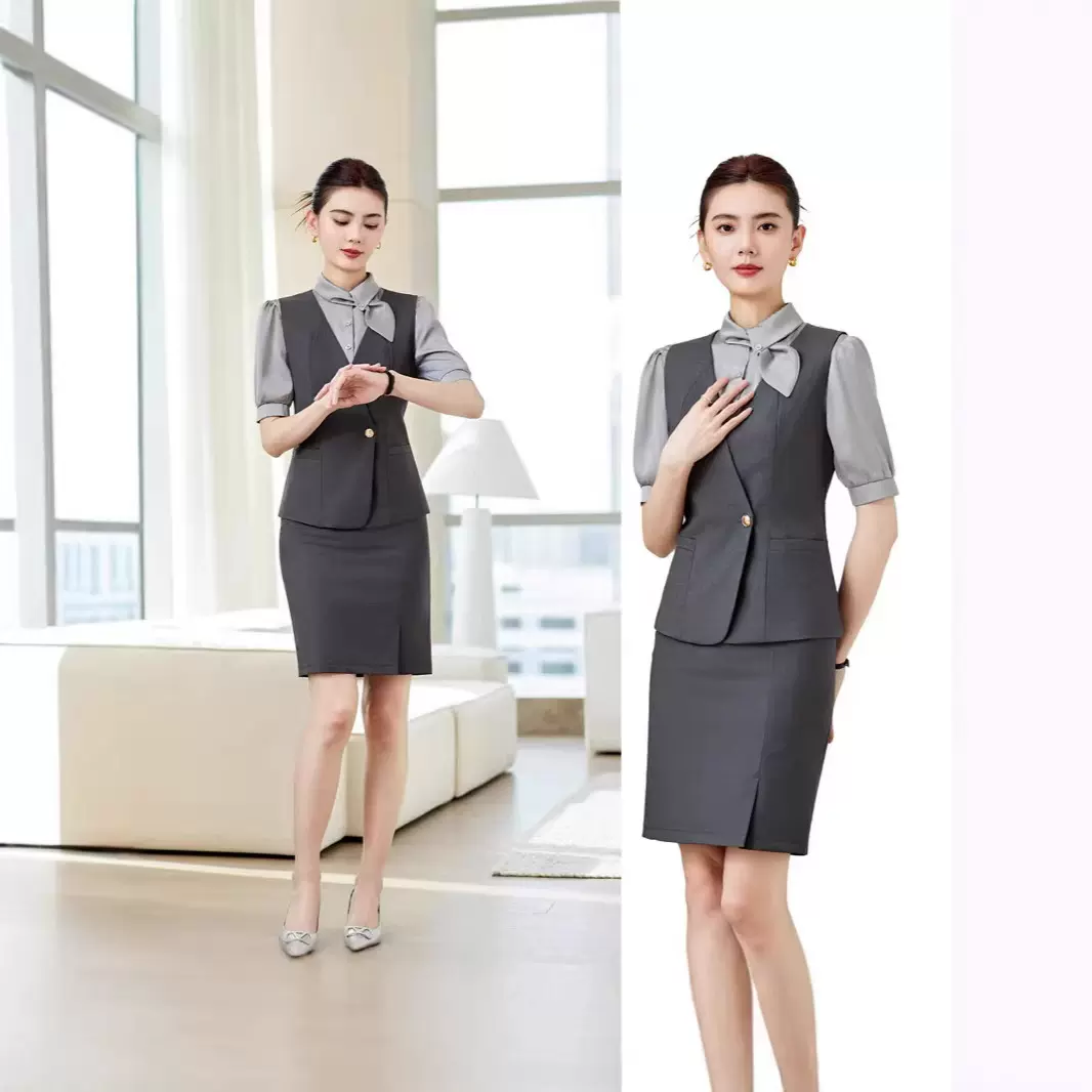 职业装马甲套装正装高端空姐制服美容院酒店服务员时尚工作服套裙