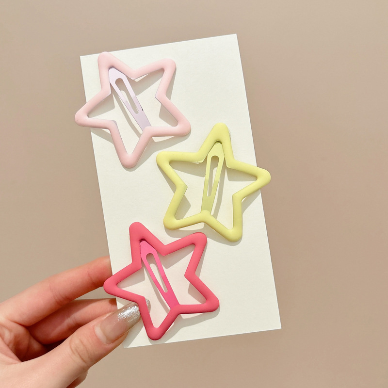 Horquilla de estrella colorida de dopamina, accesorio para el cabello para niños, horquilla con clip de flequillo lateral bonito para niñas, adorno para el cabello con clip BB.