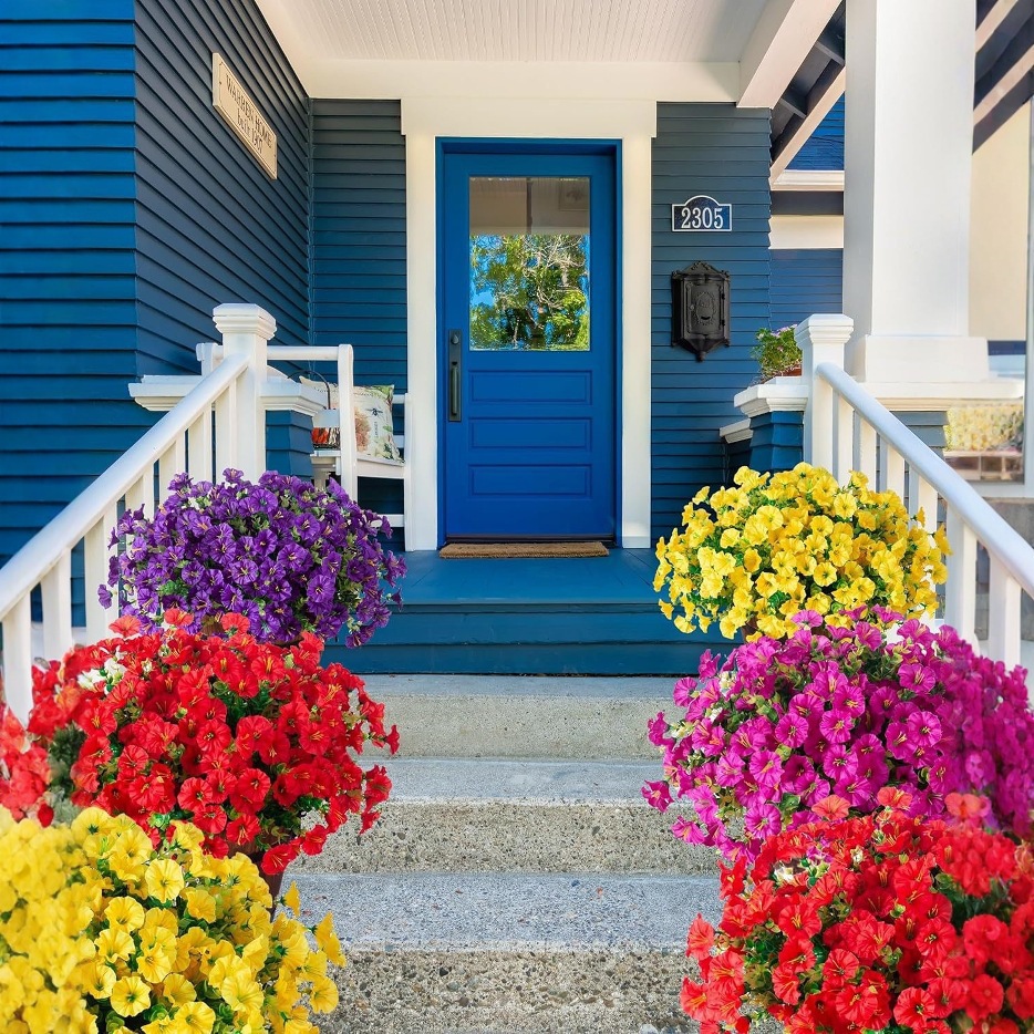 Cross-Border Amazon Artificial Eucalyptus Morning Glory Artificial Flowers Bouquet Home Garden Outdoor Festival Decoration