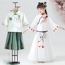 新款春夏儿童古装女童汉服公主裙小仙女套装中国风白色超仙襦裙