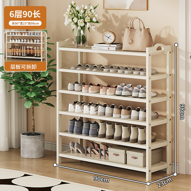 靴ラックシンプルな玄関屋内家庭用 2025 新しい竹収納小型狭い靴キャビネット木製多層収納|undefined