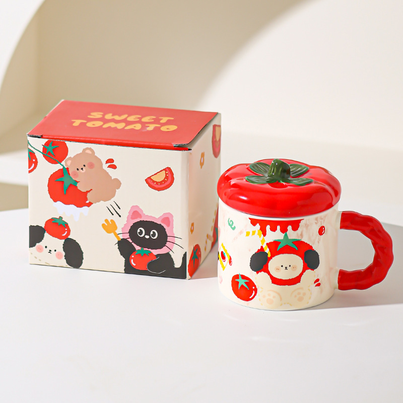 Tazas de cerámica de marcas, tazas de agua lindas, tazas de regalo de cumpleaños con tazas de café cubiertas, tazas de desayuno