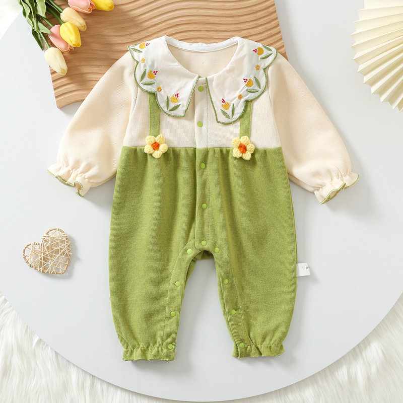 Bebé primavera y otoño mono luna llena ropa de recién nacido bebé 0-1 año dulce y lindo mameluco de moda lindo