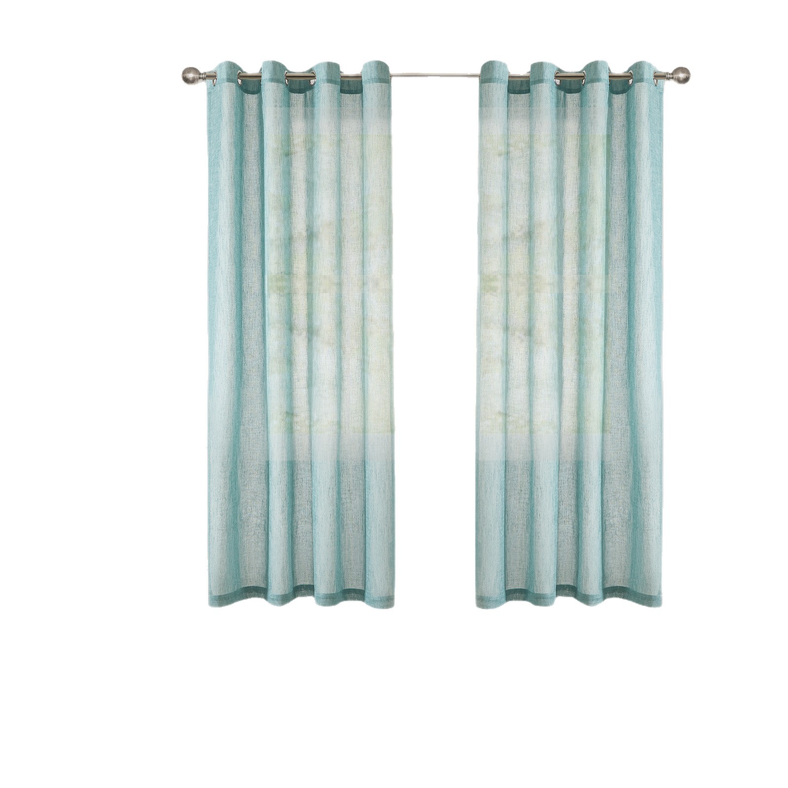 Transfronterizo Amazon venta caliente imitación de lino cortina de anillo cortina moderna simple sólida semi-sombra cortina de tela terminada