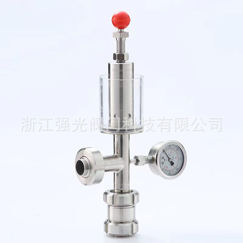 卫生级T型多路水封排气阀，自动排气阀，泄压阀，304弹簧式调节阀