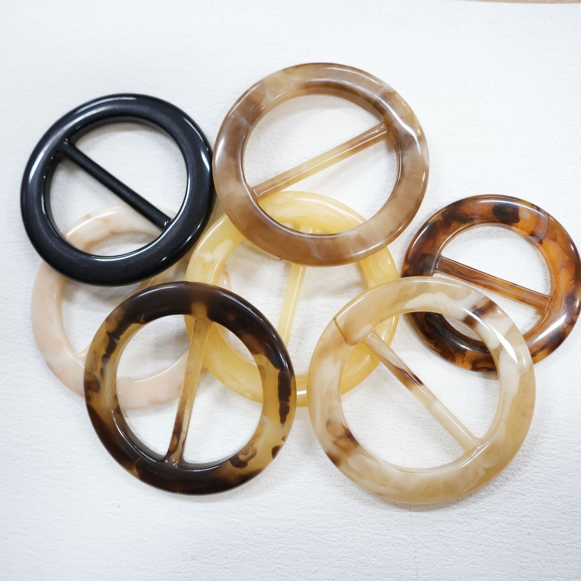 前黄树脂圆形日字扣宽边款039款腰带扣皮带扣加厚三档扣