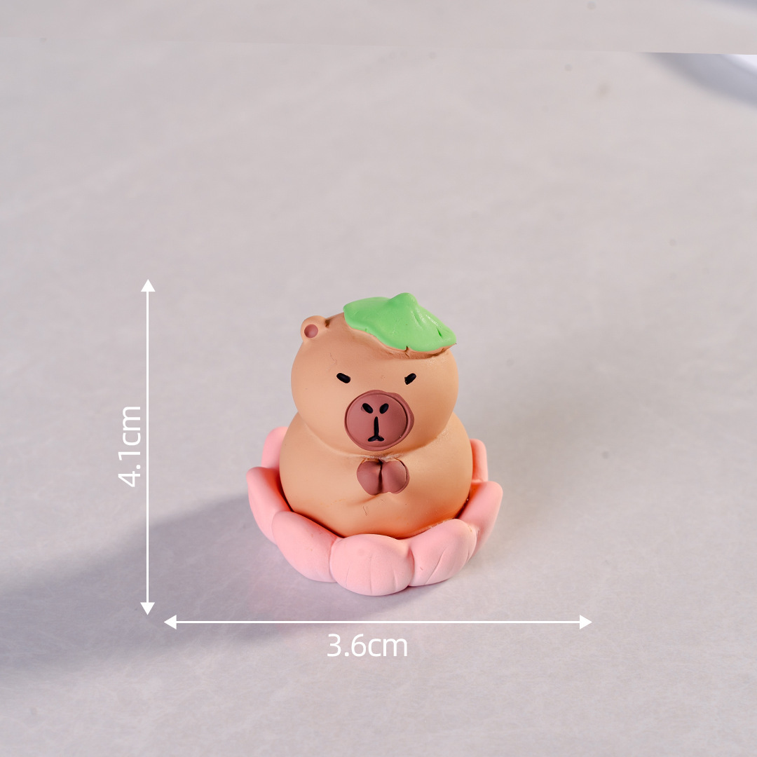 Micro paisaje creativo lindos Dolphin capibara muñeca caja ciega accesorios decoraciones accesorios de escritorio para automóviles