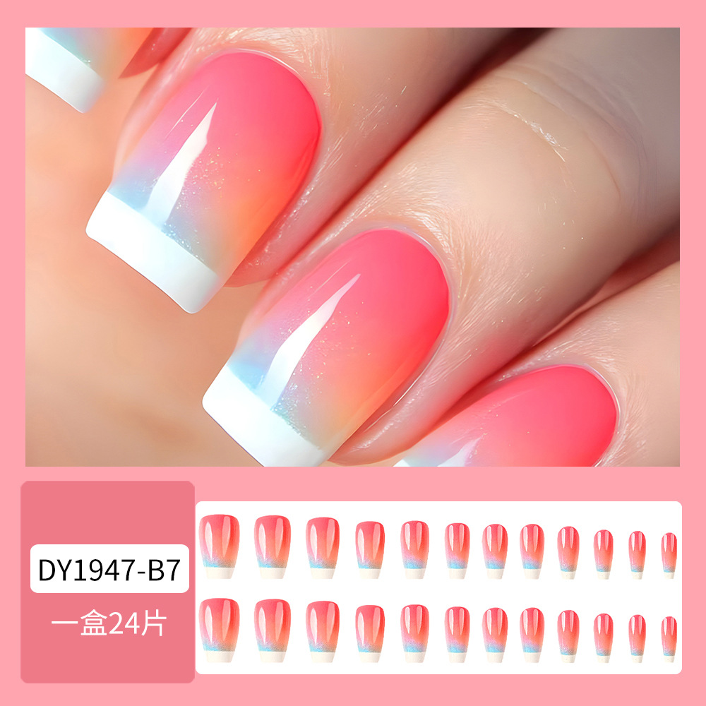 Puntas de uñas postizas de estilo europeo y americano, piezas de uñas desmontables de longitud media, uñas usables, puntas de uñas puras y elegantes.