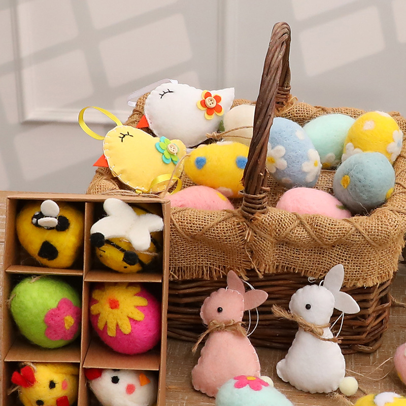 Amazon nuevo estilo creativo de pajaros de tela decoración de Pascua colgante decoración de Pascua al por mayor