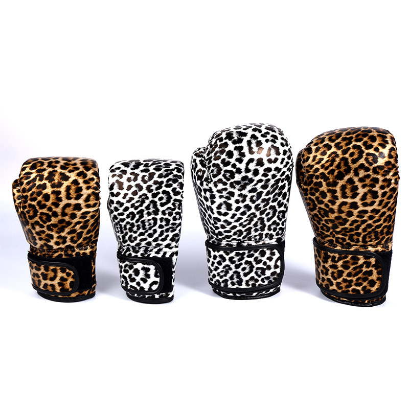 Leopard Print Boxing Gloves, Sparring Gloves, Training Gloves, Fighting and Fitness-Specific Breathable and Durable Gloves, Customizable with Your Own Design