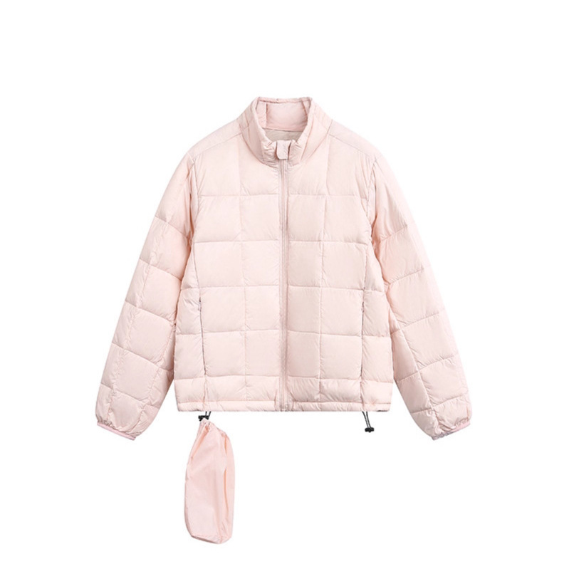 American Retro Simple Solid Color Stand Collar down Jacket for Women, Winter Loose Versatile Puffer Coat, Warm Trendy Top