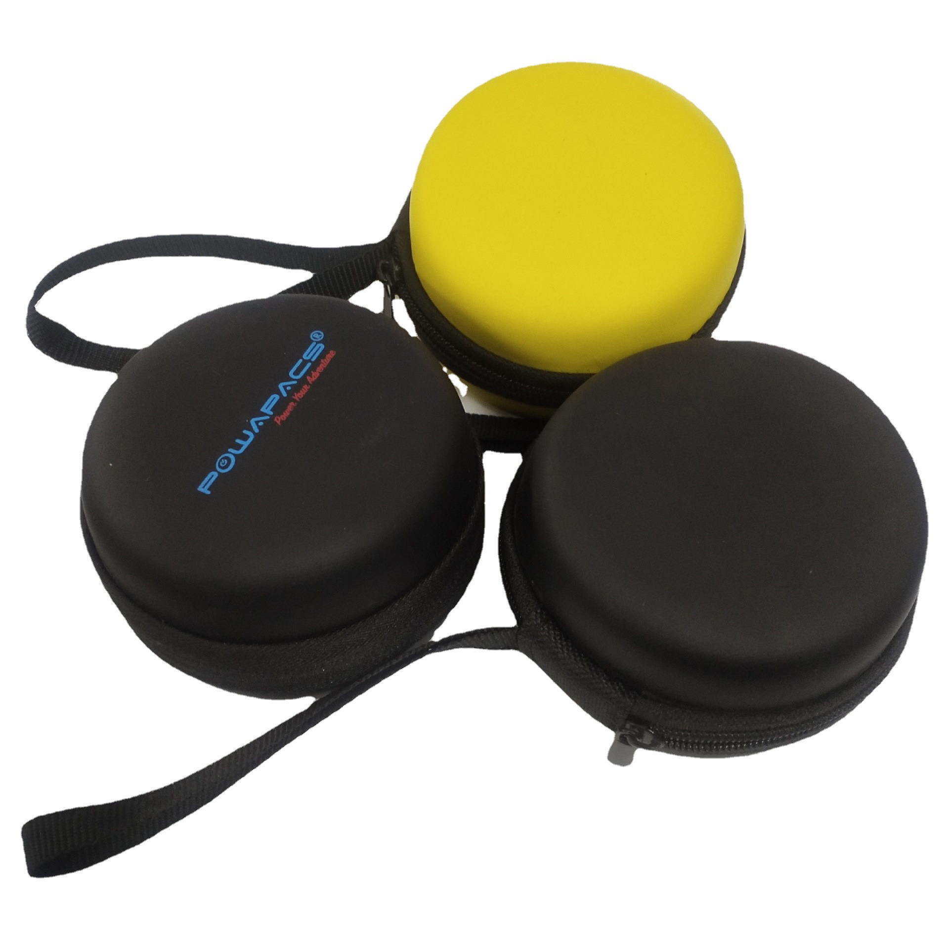 手提绳收纳盒EVA头灯收纳包 PU音箱拉链盒多功能圆形便携包