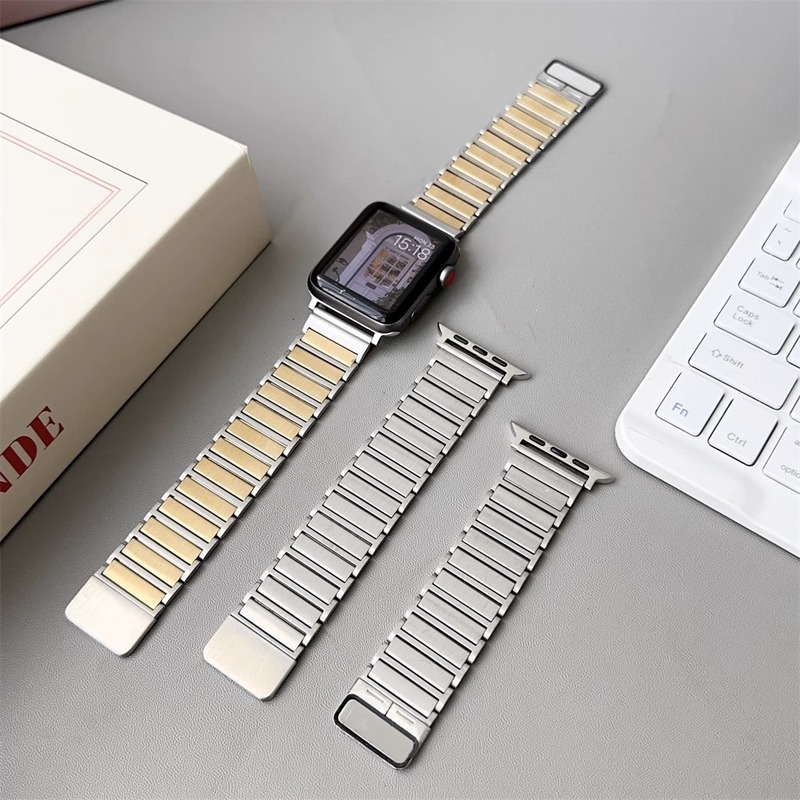 アップルiwatchS10華為GT45米89pro工字ダブル磁気吸引ステンレス知能腕時計バンドを適用する|undefined