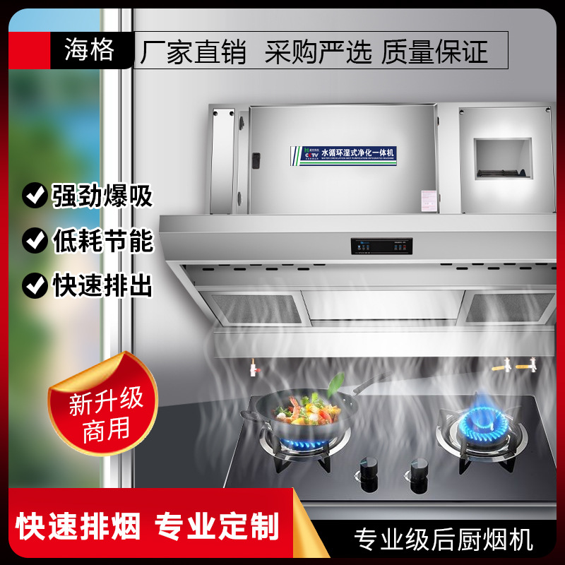 水循环油烟净化一体机 商用低空净化器环保无烟大吸力烟罩饭店用