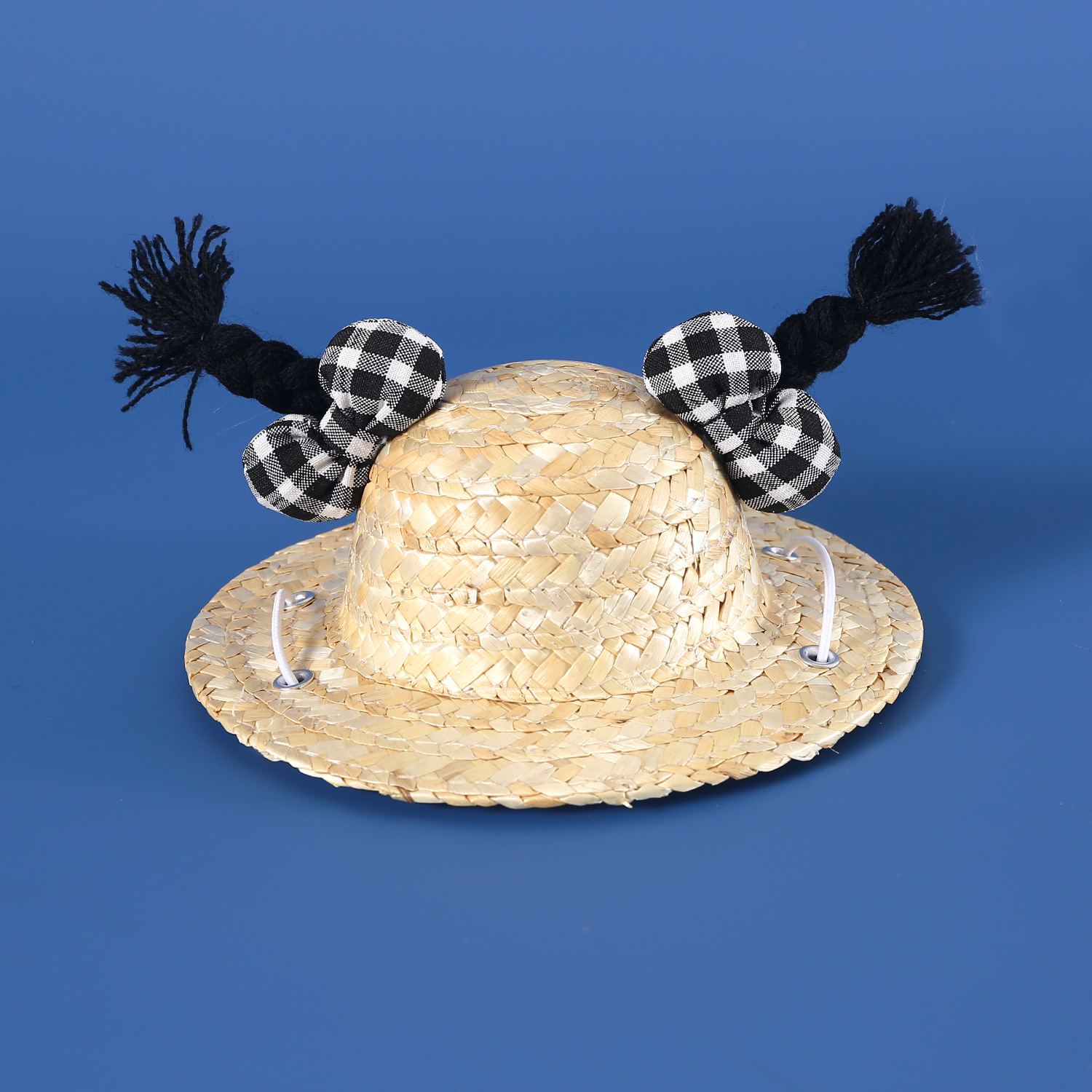 Mascotas extrañas sombreros de paja para salir sombreros de verano gatos perros adorables torcedores de arcos de cabello pequeños monstruos tocadillos