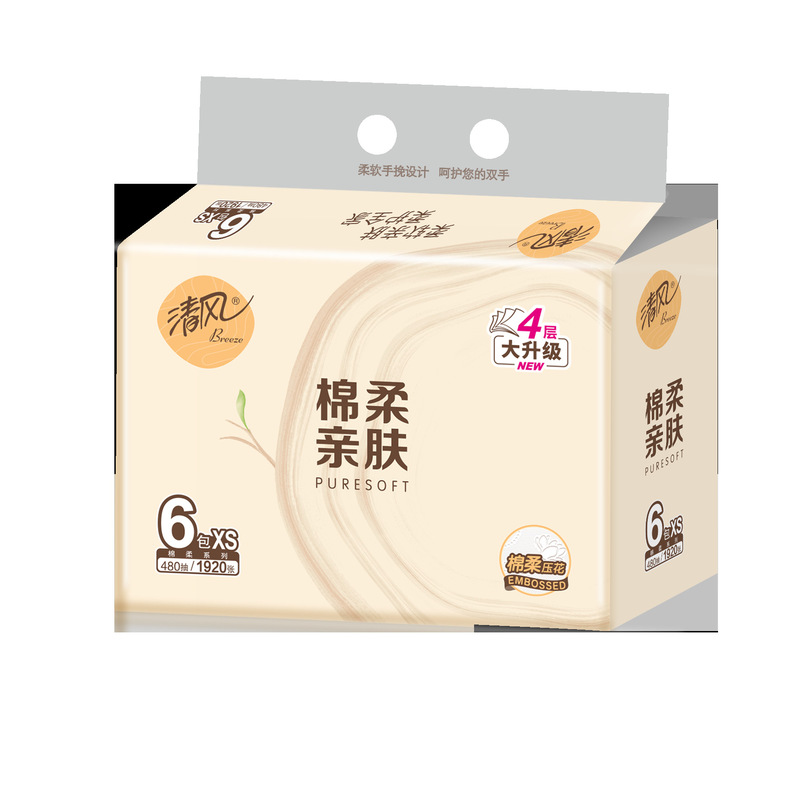 Qingfeng Cotton Soft Tissue Paper Toilet Paper Napkin Household 4-Layer 80-Pack 6-Pack Affordable Full Box Wholesale One Piece Qingfeng Cotton Soft Tissue Paper Toilet Paper Napkin Household 4-Layer 80-Pack 6-Pack Affordable Full Box Wholesale One Piece