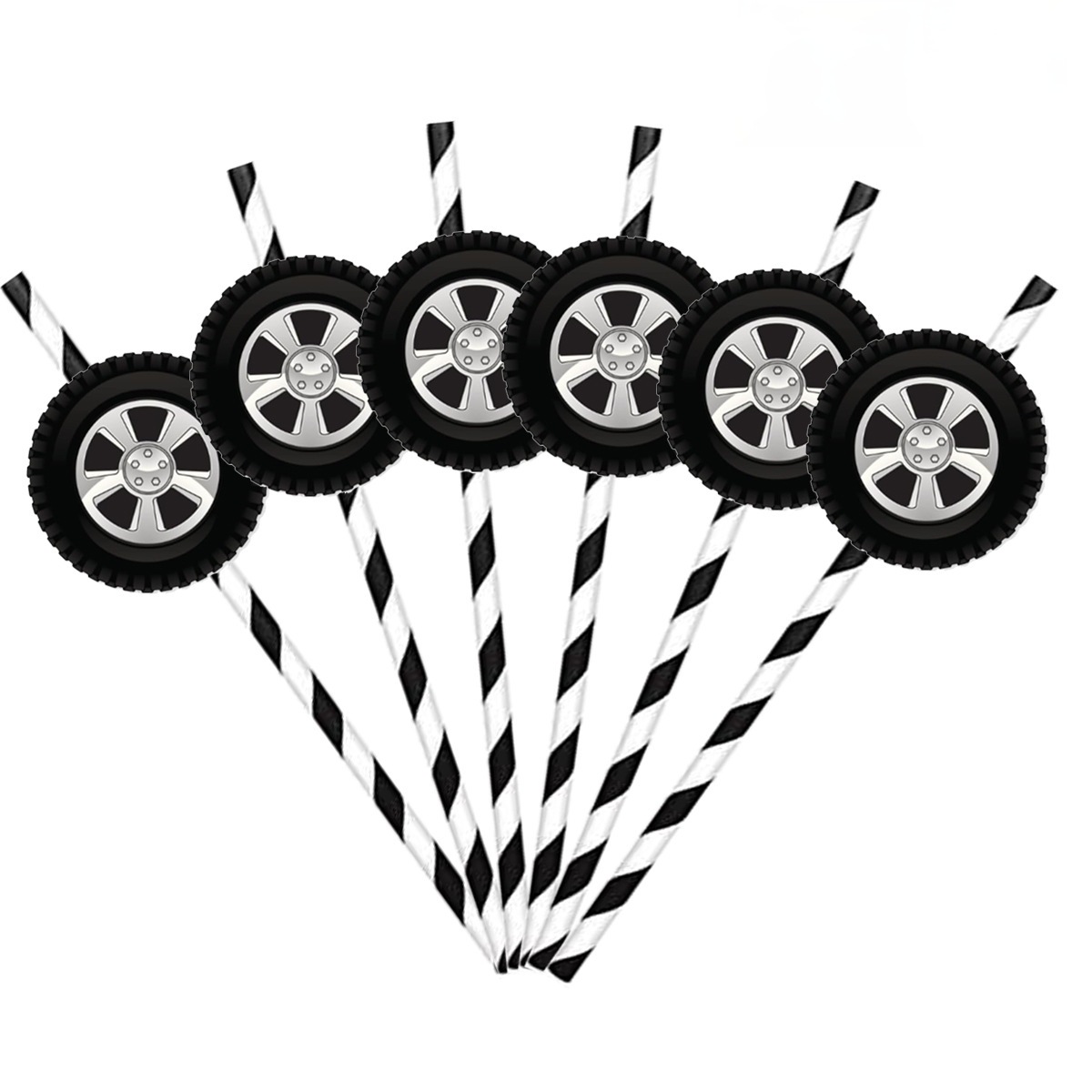 Fiesta transfronteriza decoración creativa paja de neumáticos de papel paja desechable decoración de bebidas degradables