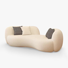 Pea Cashew Sofa Creamy Wind Designer Lamb Wool Cozy Minimalist Living Room Set Curved Sofa