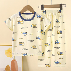 子供半袖スーツ純綿夏の赤ちゃん男の子ホーム服女の子パジャマ服子供服卸売