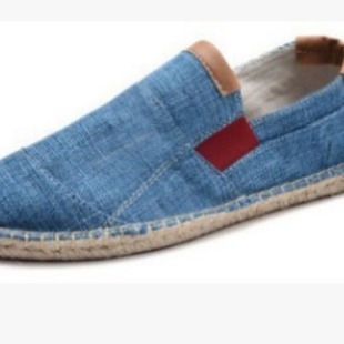2024 Amazon Independent Station AliExpress Outdoor Shoes Men's Spelling Duoduo Straw Cloth Shoes Slip-on Canvas Grass