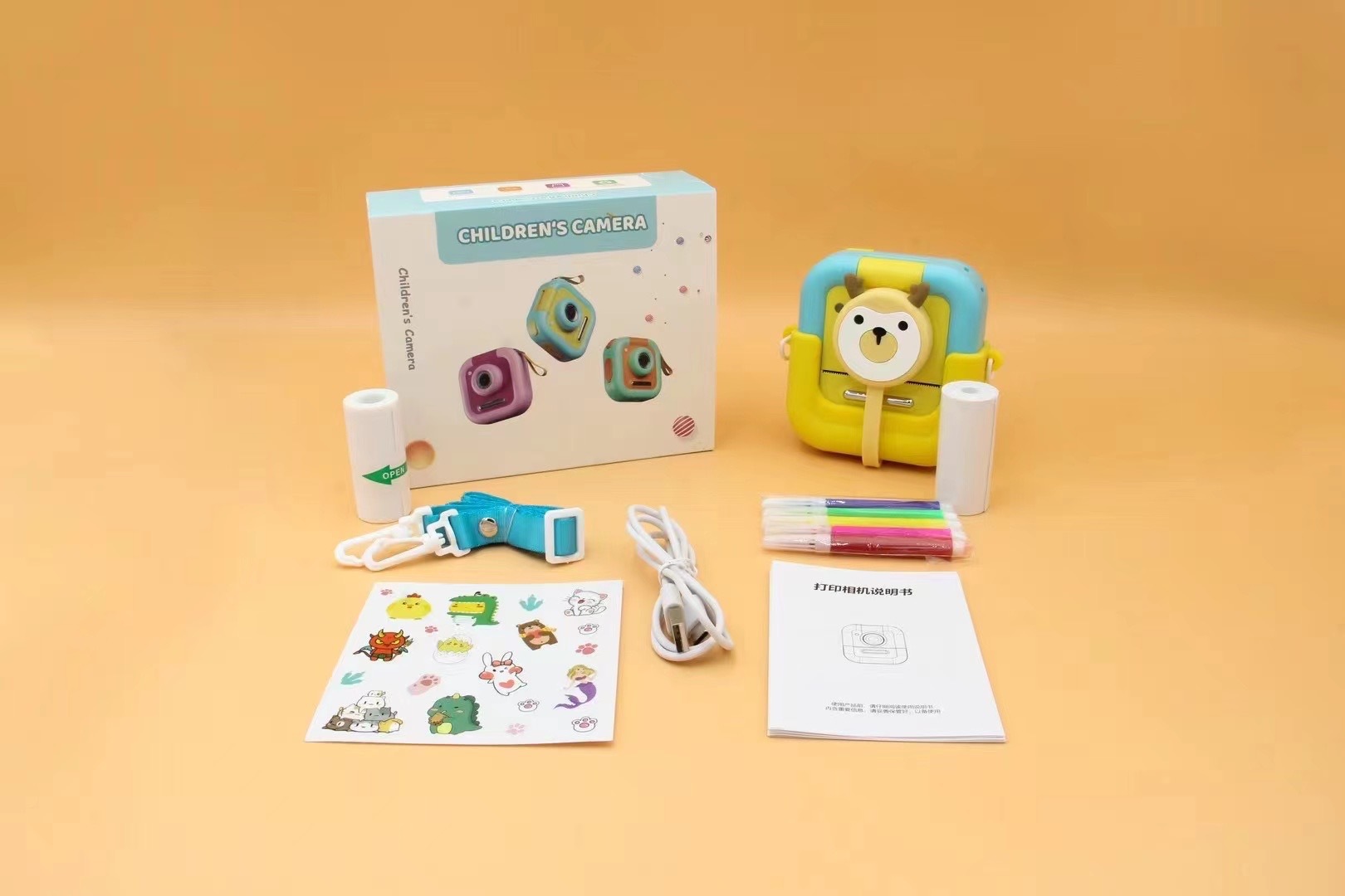Nuevas cámaras de impresión transfronterizas para niños mini cámara de nivel de entrada pequeña cámara digital inteligente doble delantera y trasera