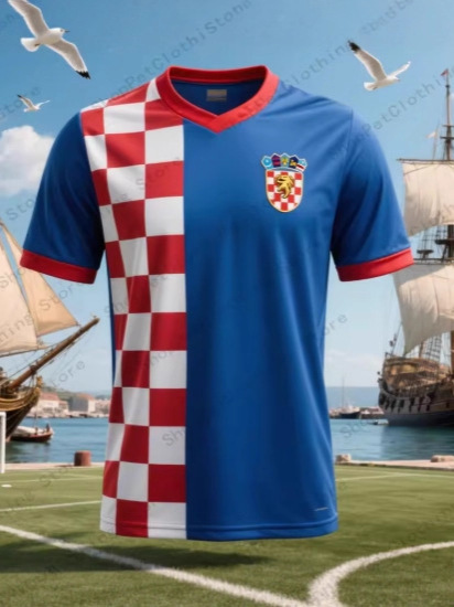 2026 Summer Croatia Team New T-Shirt Men's and Women's Sporty Style Tight-Fitting Comfortable Sports Casual Short Sleeve 2026 Summer Croatia Team New T-Shirt Men's and Women's Sporty Style Tight-Fitting Comfortable Sports Casual Short Sleeve