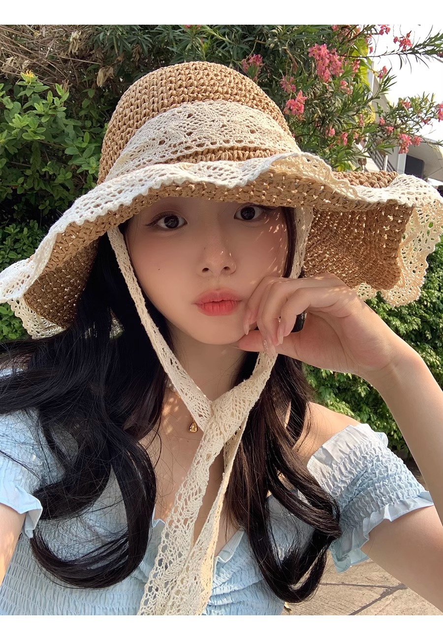 Women's Casual Elegant Flower Bow Knot Big Eaves Straw Hat display picture 22
