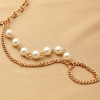 Trend chain from pearl, metal bracelet, accessory, European style, boho style, simple and elegant design