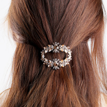 韩式简约水晶发夹气质花朵发卡后脑勺弹簧夹顶夹一字夹空心夹横夹