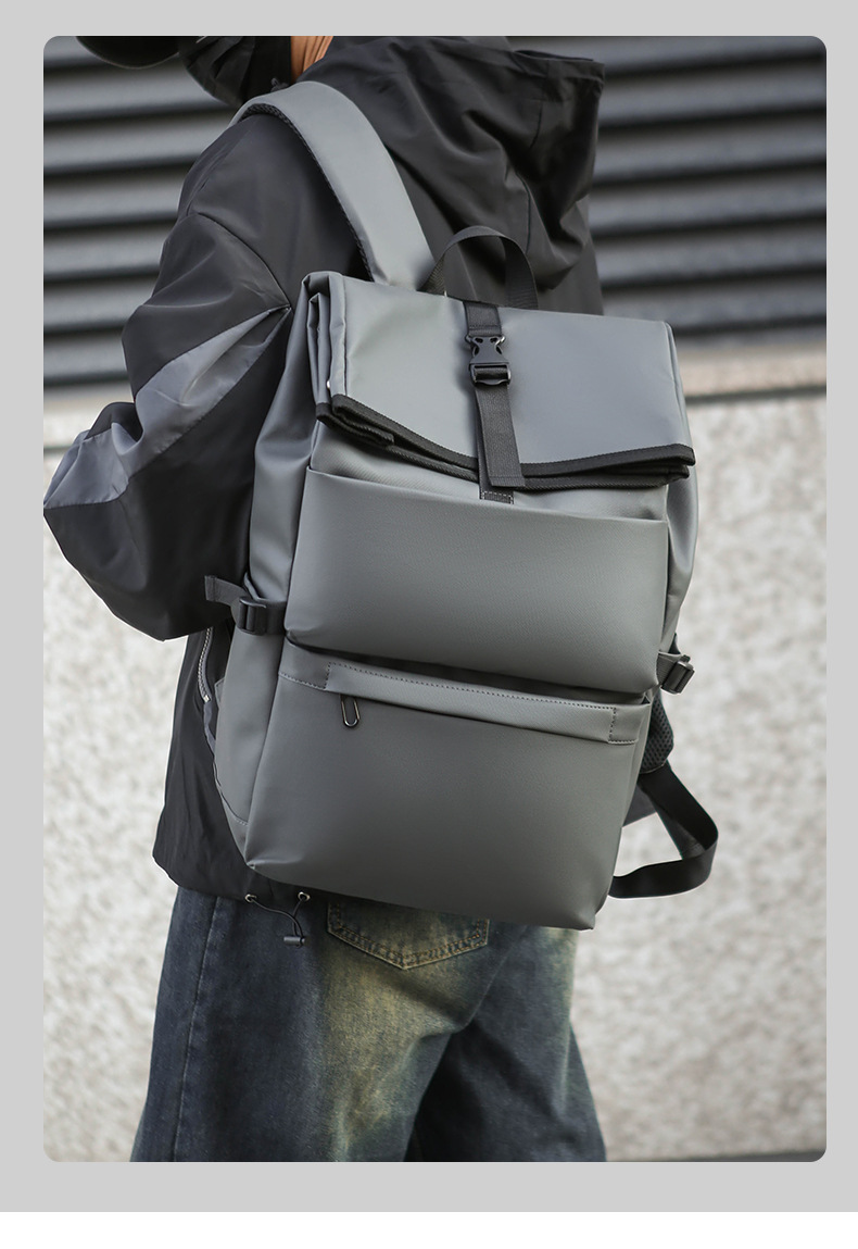 Large-capacity men's high-end backpack, simple and casual student multi-functional schoolbag, business large-capacity computer backpack Specification drawing